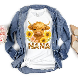 Highland Cow Nana Grandma Country Rustic Trendy T-Shirt