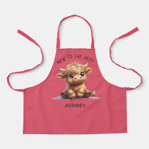 Highland Cow New To The Herd Apron
