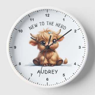 Highland Cow New To The Herd Clock