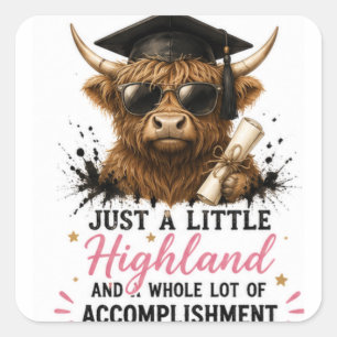 Highland Cow Nurse Graduate Class of 2026sticker Square Sticker