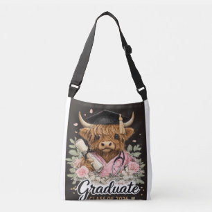Highland Cow Nursing Graduate Class of 2026 Shirt Crossbody Bag