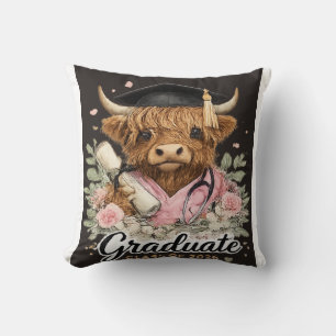 Highland Cow Nursing Graduate Class of 2026 Shirt Cushion
