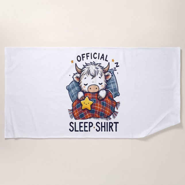Highland Cow , Official Sleep  Beach Towel (Front)
