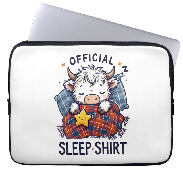 Highland Cow , Official Sleep  Laptop Sleeve (Front)
