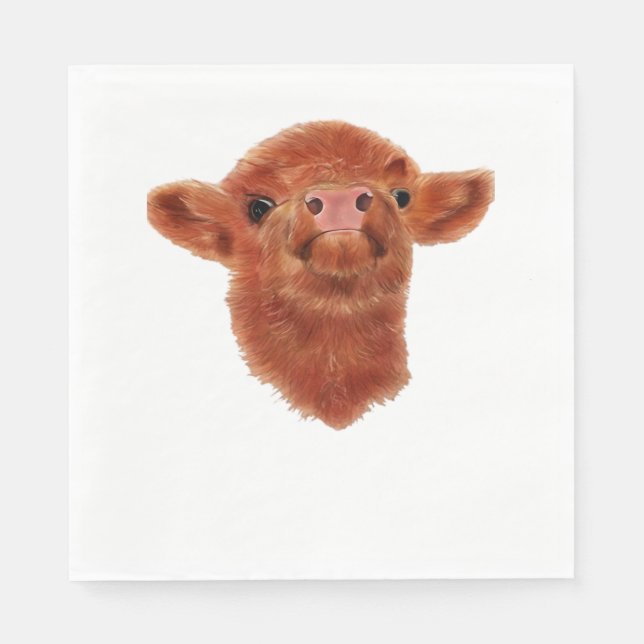 Highland Cow Oversized T-Shirt Napkin (Front)