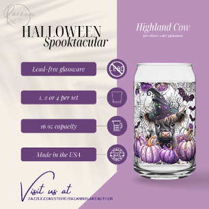 Highland Cow Painted Can Glasses