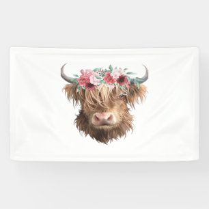 Highland Cow Painting Classic T-Shirt Banner