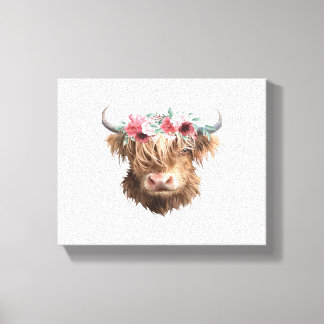 Highland Cow Painting Classic T-Shirt Canvas Print