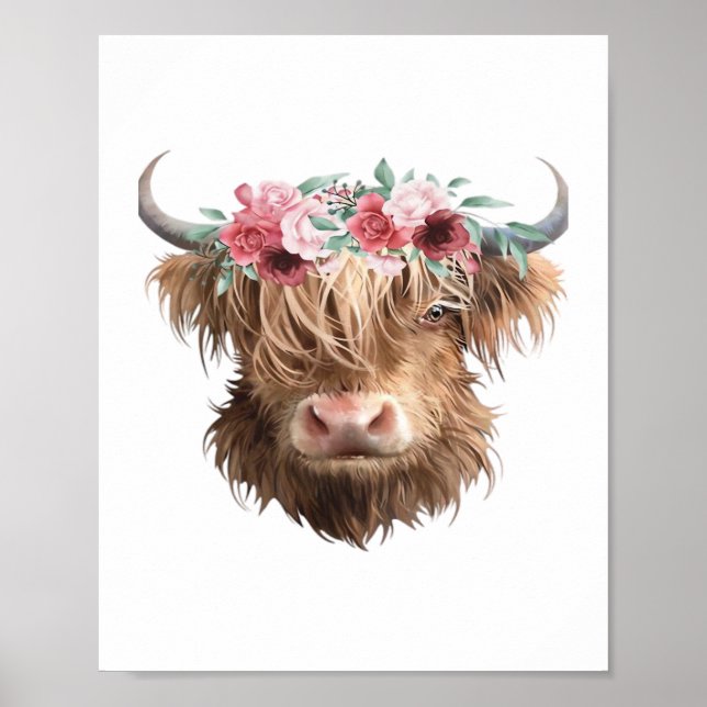 Highland Cow Painting Classic T-Shirt Poster (Front)