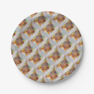 Highland Cow Paper Plate