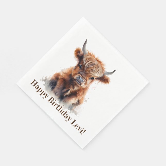 Highland cow party napkins (Corner)