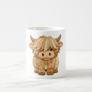 Highland Cow Patchwork Coffee Mug