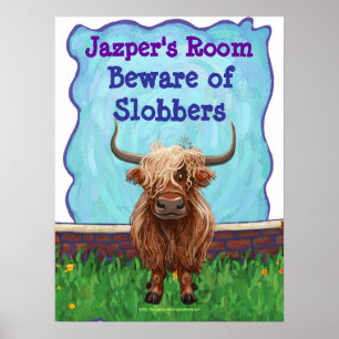 Highland Cow Personalised Room Poster