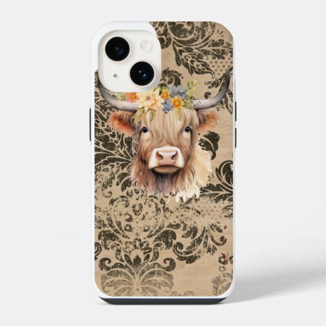 Highland Cow Phone Case (Back)
