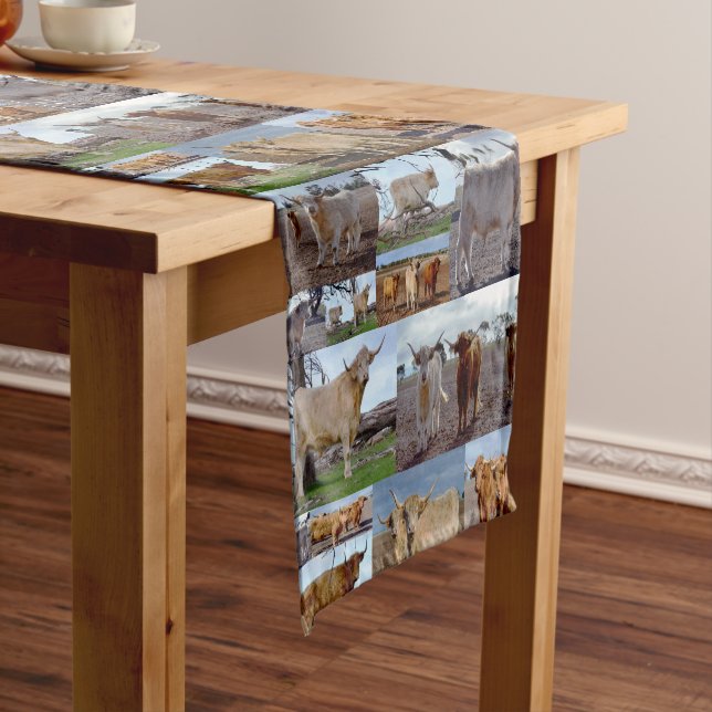 Highland Cow Photo Collage, Table Runner (In Situ)
