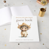 Highland Cow Please Sign Guest Book Baby Shower