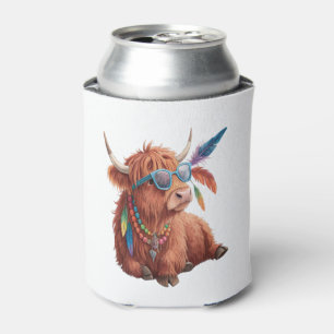 Highland Cow Png, Cool Cow Png, Sunglass Can Cooler