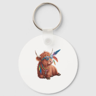 Highland Cow Png, Cool Cow Png, Sunglass Key Ring