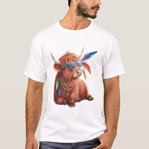 Highland Cow Png, Cool Cow Png, Sunglass T-Shirt