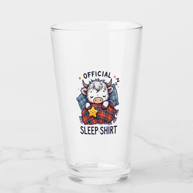 Highland Cow Png, Official Sleep Png Glass (Front)