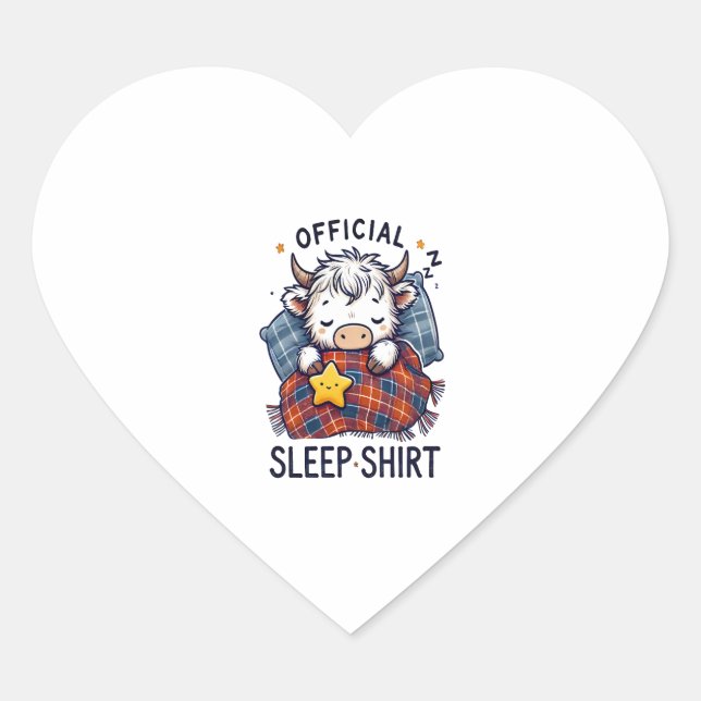 Highland Cow Png, Official Sleep Png Heart Sticker (Front)
