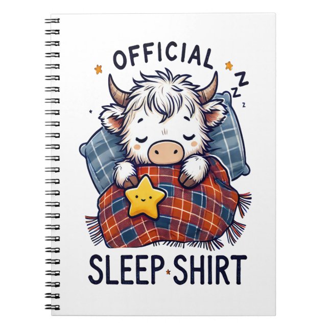 Highland Cow Png, Official Sleep Png Notebook (Front)
