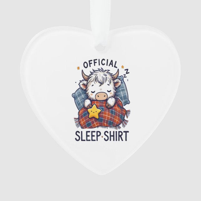 Highland Cow Png, Official Sleep Png Ornament (Front)