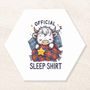 Highland Cow Png, Official Sleep Png Paper Coaster