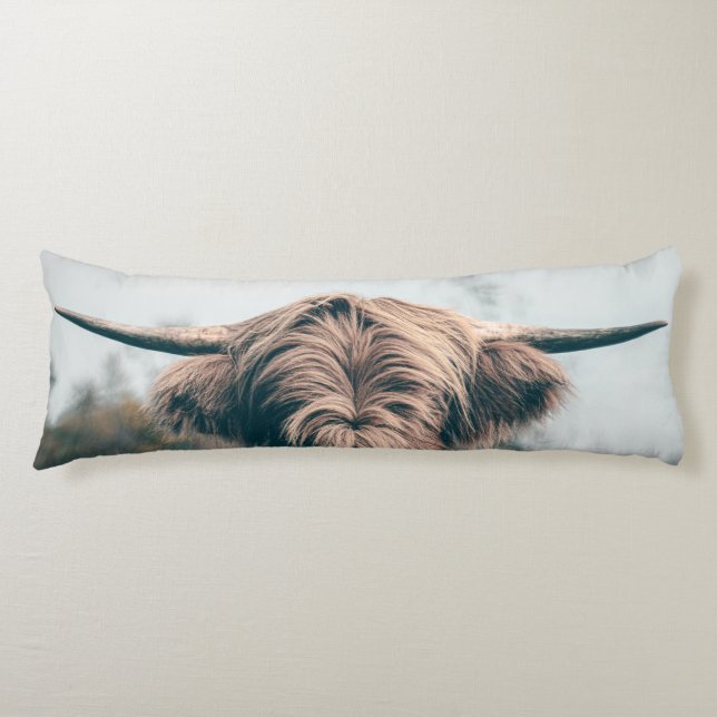 Highland cow portrait body cushion (Front)