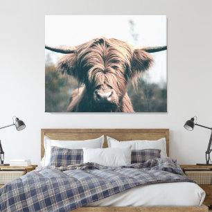 Highland cow portrait canvas print