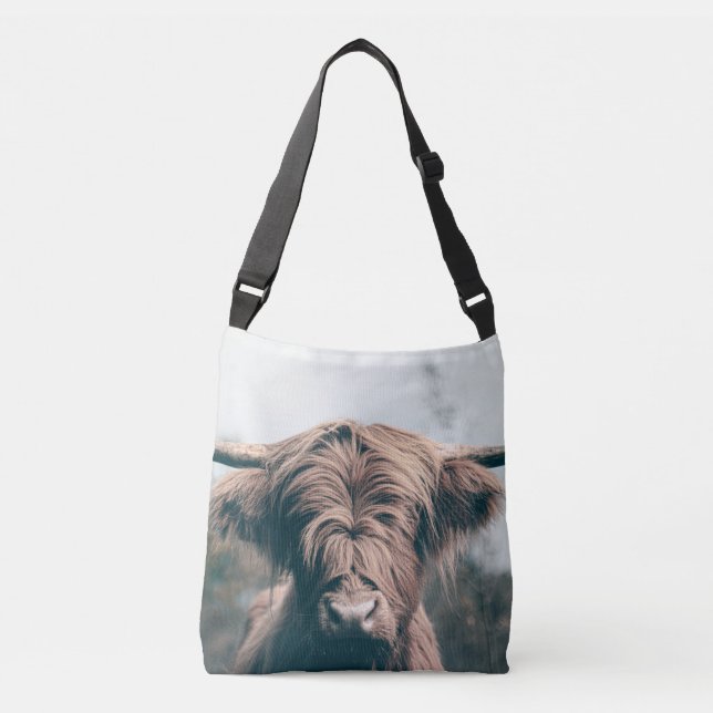 Highland cow portrait crossbody bag (Front)