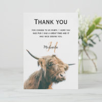 Highland cow portrait custom name initial monogram
