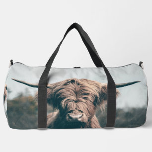 Highland cow portrait duffle bag