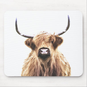 Highland Cow Portrait Mouse Mat