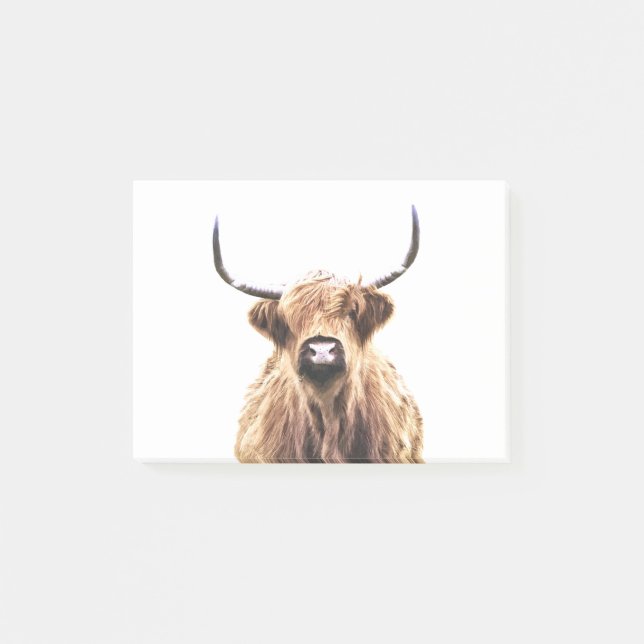 Highland Cow Portrait Post-it Notes (Front)