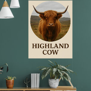 Highland Cow Portrait Poster with "Highland Cow" 