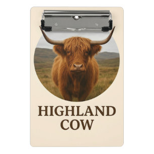 Highland Cow Portrait Poster with "Highland Cow" Mini Clipboard