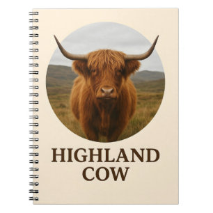 Highland Cow Portrait Poster with "Highland Cow" Notebook