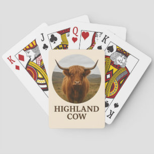 Highland Cow Portrait Poster with "Highland Cow"  Playing Cards