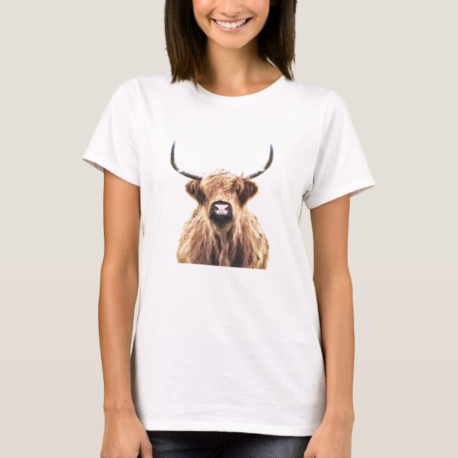 Highland Cow Portrait T-Shirt (Front)