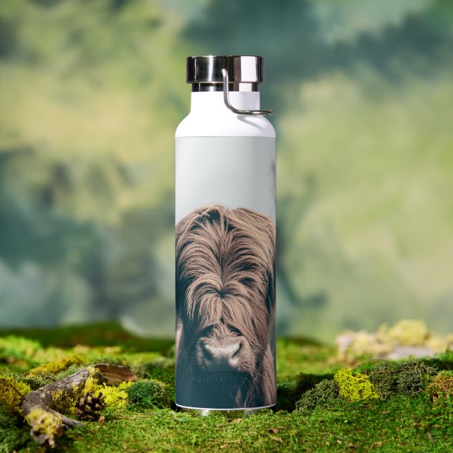 Highland cow portrait water bottle (Outdoor)