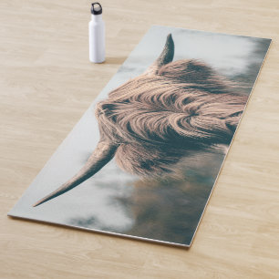 Highland cow portrait yoga mat