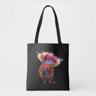 HiGHLaND CoW PRiNT SCoTTiSH ' BLooM ' BY SHiRLeY M Tote Bag