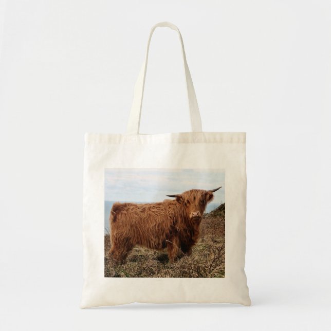 Highland Cow Print Tote Bag (Front)