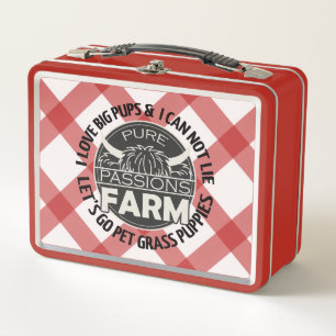Highland Cow Red Grass Puppies Lunch Box