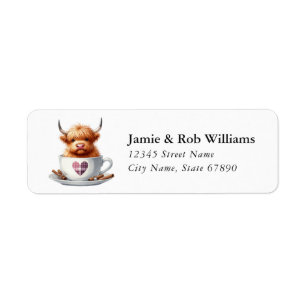 Highland Cow Return Address Labels