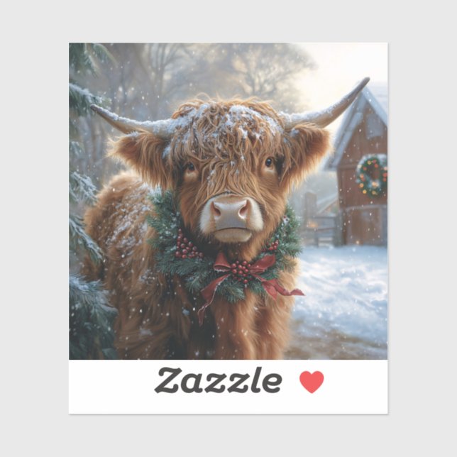 Highland Cow Rustic Barnyard Christmas (Sheet)