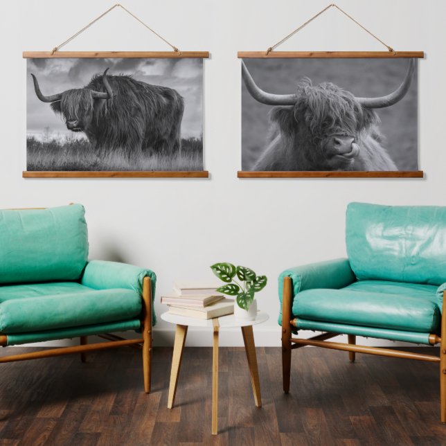  Highland Cow Rustic Farmhouse art   Hanging Tapestry (Living Room)