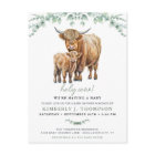 Highland Cow Sage Boho Greenery Baby Shower