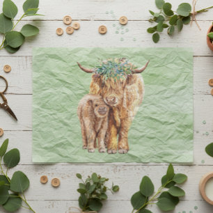 Highland Cow Scotland Mama Baby Eucalyptus Tissue Paper
